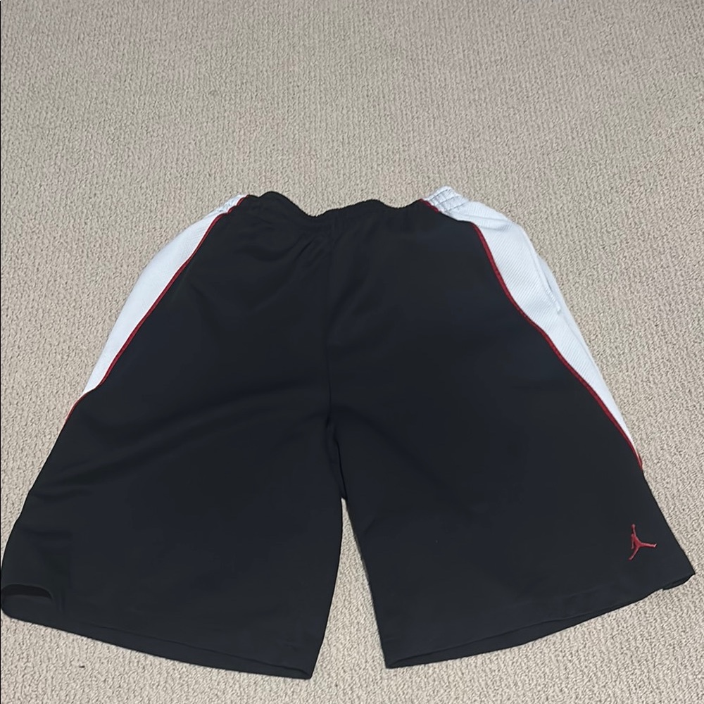 Jordan Men's Black and White Athletic Shorts